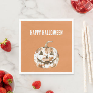 Halloween Western Cowgirl Cowboy Orange Kürbis Serviette