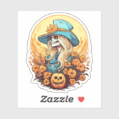 Halloween Western Cowgirl Skeleton Floral Pumpkin Aufkleber (Blatt)