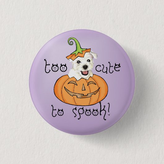 Halloween Westie Button (Vorderseite)