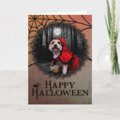 Halloween - Westie - Dame Karte (Vorderseite)