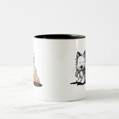 Halloween Westie Dog Cat Zweifarbige Tasse (Mittel)