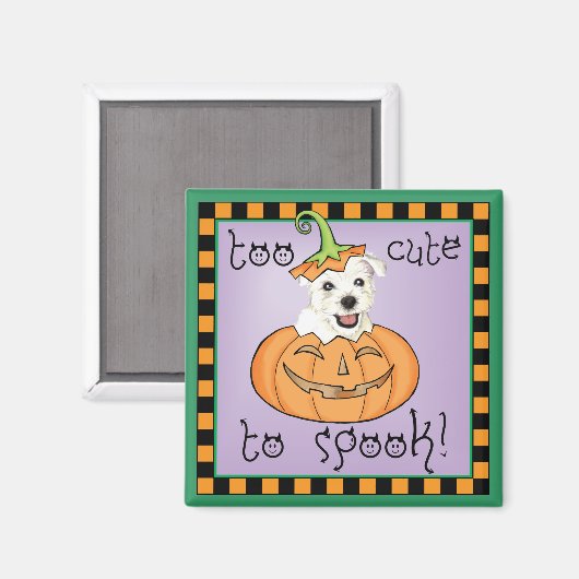 Halloween Westie Magnet (Vorderseite/Rückseite)