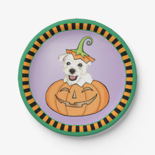 Halloween Westie Pappteller