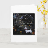 Halloween Westie Spuk Karte (Gelbe Blume)