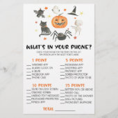 Halloween What's In Your Phone Baby Shower Game Briefpapier (Vorderseite)