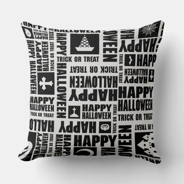 Halloween Whimsical Cool Funny Black Kissen (Vorderseite)