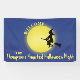 Halloween Whimsical Flying Witch Spooky Spaß Banner