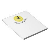 Halloween Whimsical Flying Witz Vollmond Niedlich Notizblock (angewinkelt)