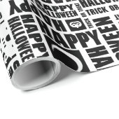 Halloween Whimsical Funny Typografie Black Geschenkpapier (Rolleneckpunkt)