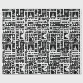 Halloween Whimsical Funny Typografie Black Geschenkpapier (Flach)