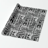 Halloween Whimsical Funny Typografie Black Geschenkpapier (Ungerollt)