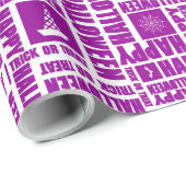 Halloween Whimsical Funny typography Lila Geschenkpapier (Rolleneckpunkt)