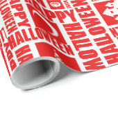 Halloween Whimsical Funny typography Red Geschenkpapier (Rolleneckpunkt)