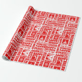 Halloween Whimsical Funny typography Red Geschenkpapier (Ungerollt)