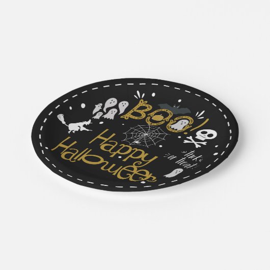 Halloween Whimsical Hand Dracht Party Pappteller (Schrägansicht)