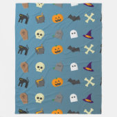 Halloween Whimsical Niedlich Pattern Bluegray Fleecedecke (Vorderseite)