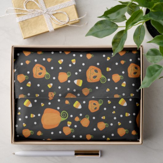 Halloween Whimsical Pumpkins Rustic Kraft Seidenpapier (Geschenk)