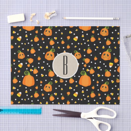 Halloween Whimsical Pumpkins Rustic Kraft Seidenpapier (Handwerk)