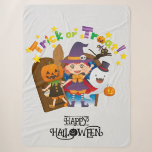 Halloween Whimsical Süße Hexen Mädchen Sherpadecke