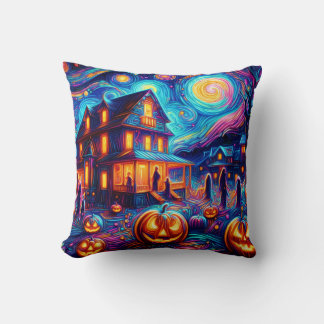 Halloween Whimsy: Ein Tribut an die Sternennacht Kissen