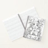 Halloween Whimsy: Kürkkatzen auf einem Hut Notizblock (Innenseite)