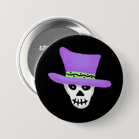 Halloween Whimsy Skeleton Skull Button Abzeichen (Vorne & Hinten)