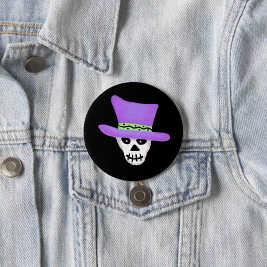Halloween Whimsy Skeleton Skull Button Abzeichen (Beispiel)