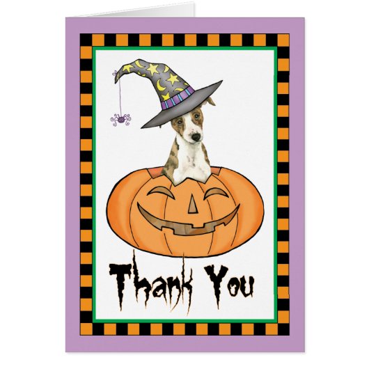 Halloween Whippet Dankeschön Karte (Vorne)