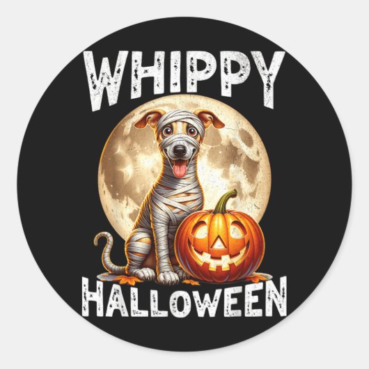 Halloween Whippet Hund Runder Aufkleber (Vorderseite)