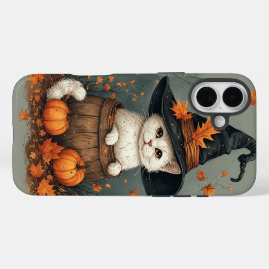 Halloween White Cat Case-Mate iPhone Hülle (Rückseite (Horizontal))