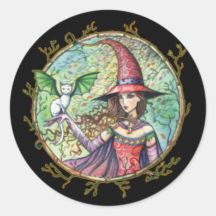 Halloween White Cat Stickers