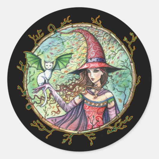 Halloween White Cat Stickers (Vorderseite)