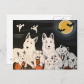 Halloween White Dog German Shepherd Dog Family Postkarte (Vorne/Hinten)