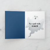 Halloween White Ghost in Wald Feiertagskarte (Innenseite)