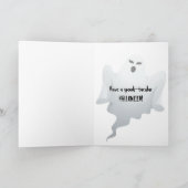 Halloween White Ghost in Wald Feiertagskarte (Innenseite)