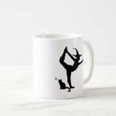 Halloween White Hexe Yoga Black Cat Herz Simple Kaffeetasse (VorderseiteRechts)