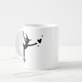 Halloween White Hexe Yoga Black Cat Herz Simple Kaffeetasse (Vorderseite Links)