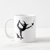 Halloween White Hexe Yoga Black Cat Herz Simple Kaffeetasse (Links)