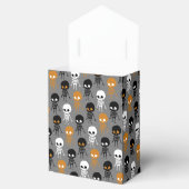 Halloween White Orange Skeleton Muster Grau Geschenkschachtel (Geöffnet)