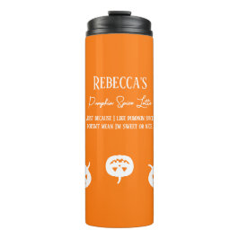 Halloween White Pumpkin Gewürz Sweet oder Nice Thermosbecher