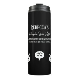 Halloween White Pumpkin Gewürz Sweet oder Nice Thermosbecher