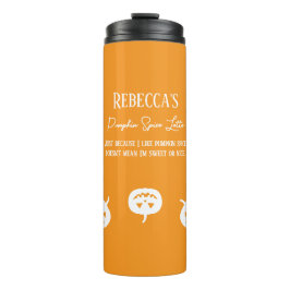 Halloween White Pumpkin Gewürz Sweet oder Nice Thermosbecher