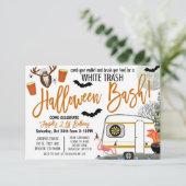 Halloween White Trash Bash Einladung (Stehend Vorderseite)