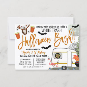 Halloween White Trash Bash Einladung