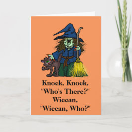 Halloween Wiccan Knock Knock Joke Card Karte