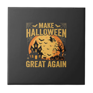 Halloween wieder groß Geisterhaus Kürbis Fliese
