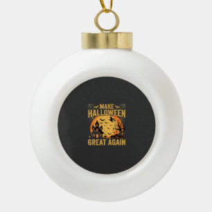 Halloween wieder groß Geisterhaus Kürbis Keramik Kugel-Ornament