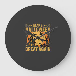 Halloween wieder großartig Spukhaus Kürbis Große Wanduhr