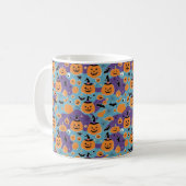 Halloween-Wiederholmuster mit Kürbis Kaffeetasse (Vorderseite Links)