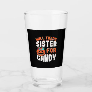 Halloween Will Trade Sister für Süßigkeiten Glas